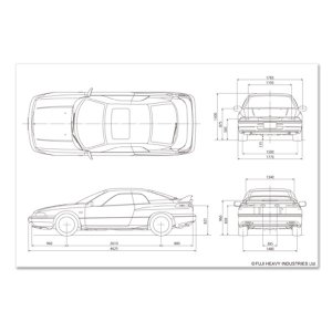 Subaru Почтовая открытка с контурным рисунком автомобиля SUBARU (Коллекция знаменитых автомобилей ver.1) FHSI15074000 - thumbnail 6