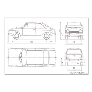 Subaru Почтовая открытка с контурным рисунком автомобиля SUBARU (Коллекция знаменитых автомобилей ver.1) FHSI15074000 - thumbnail 3