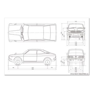 Subaru Почтовая открытка с контурным рисунком автомобиля SUBARU (Коллекция знаменитых автомобилей ver.1) FHSI15074000 - thumbnail 4