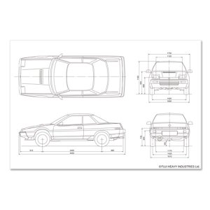 Subaru Почтовая открытка с контурным рисунком автомобиля SUBARU (Коллекция знаменитых автомобилей ver.1) FHSI15074000 - thumbnail 5
